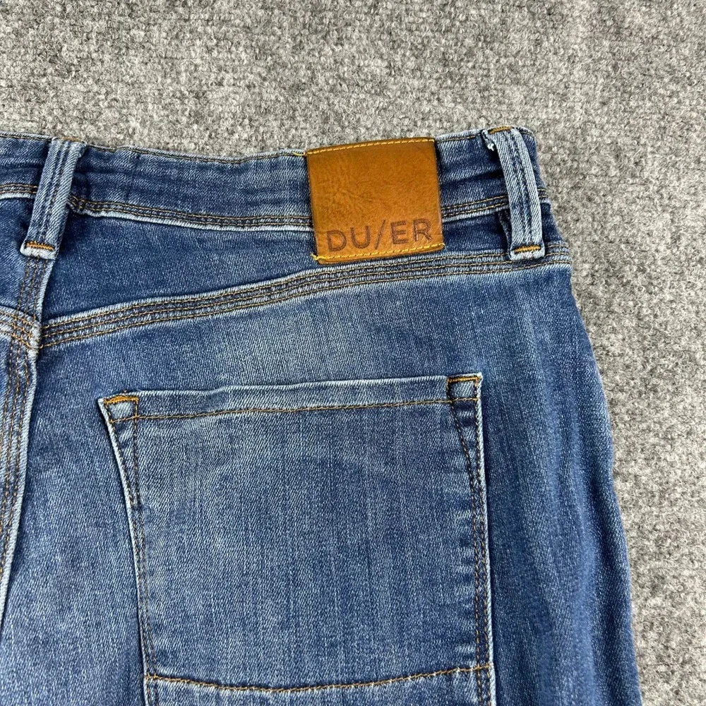DU/ER Performance Denim Men‎ 34x30 Blue Relaxed Tapered Jeans MFLR4505 Stretch